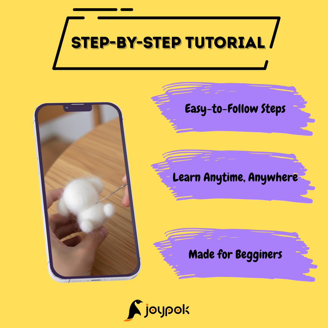 Joypok step-by-step needle-felting tutorial for beginners.