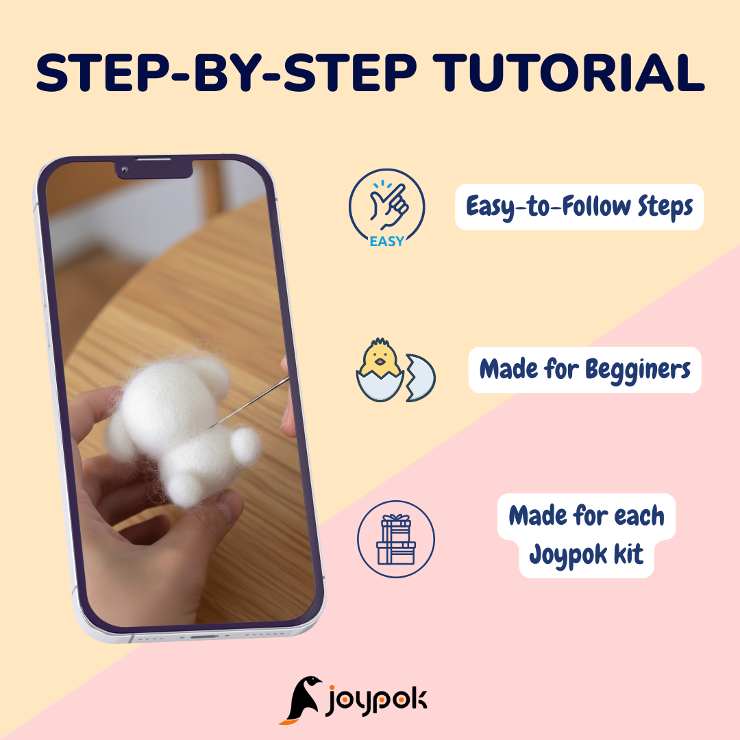 Joypok step-by-step needle-felting tutorial for beginners.