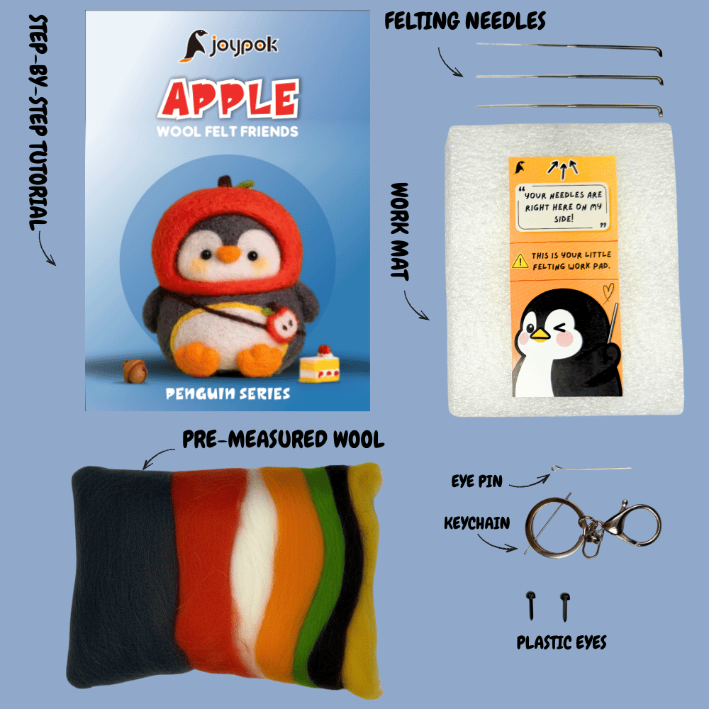 What’s included in the Apple needle felting kit