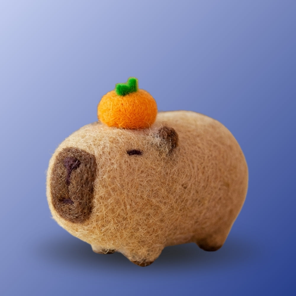 Citrus Capybara DIY felting kit by Joypok.