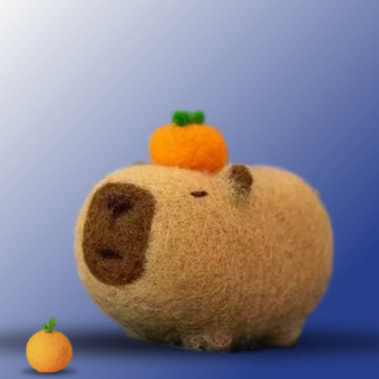 Citrus Capybara DIY felting kit by Joypok.