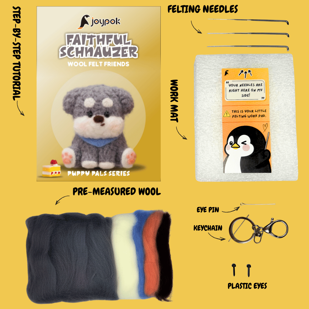 What’s included in the Faithful Schnauzer needle felting kit