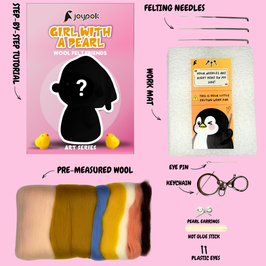 What’s included in the Girl with a Pearl needle felting kit: