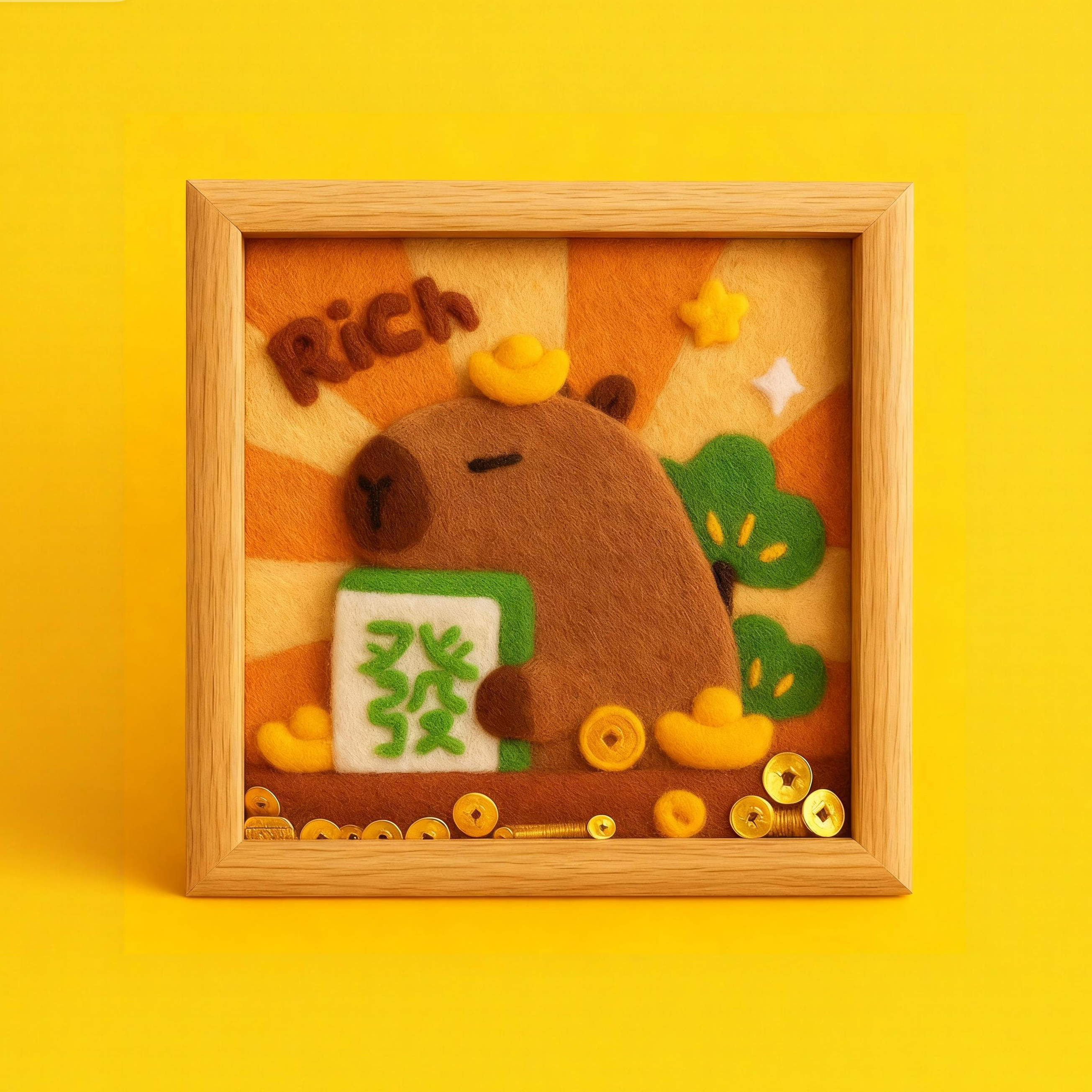 Fortune Capybara DIY felting kit by Joypok.