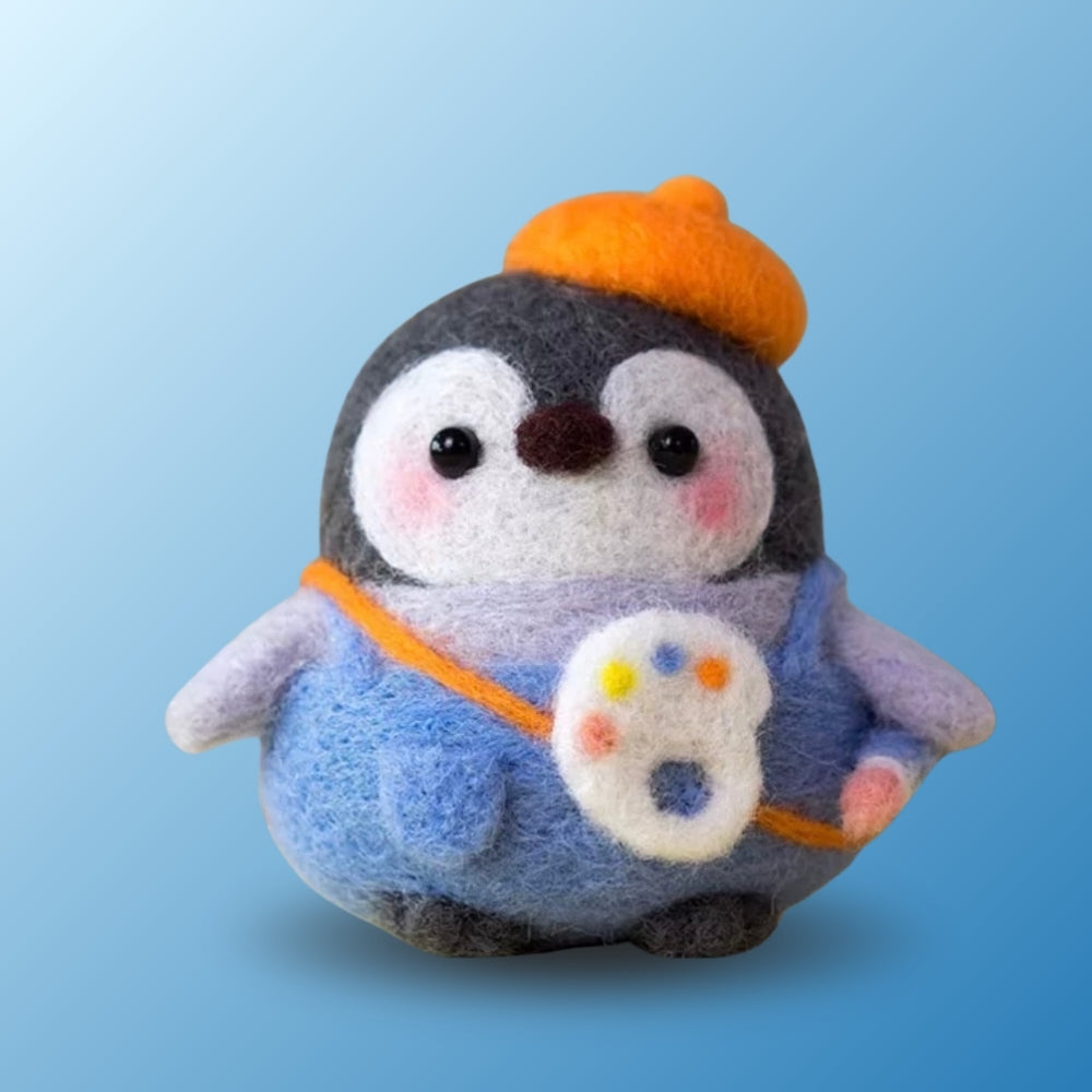 Painter Penguin DIY felting kit by Joypok.