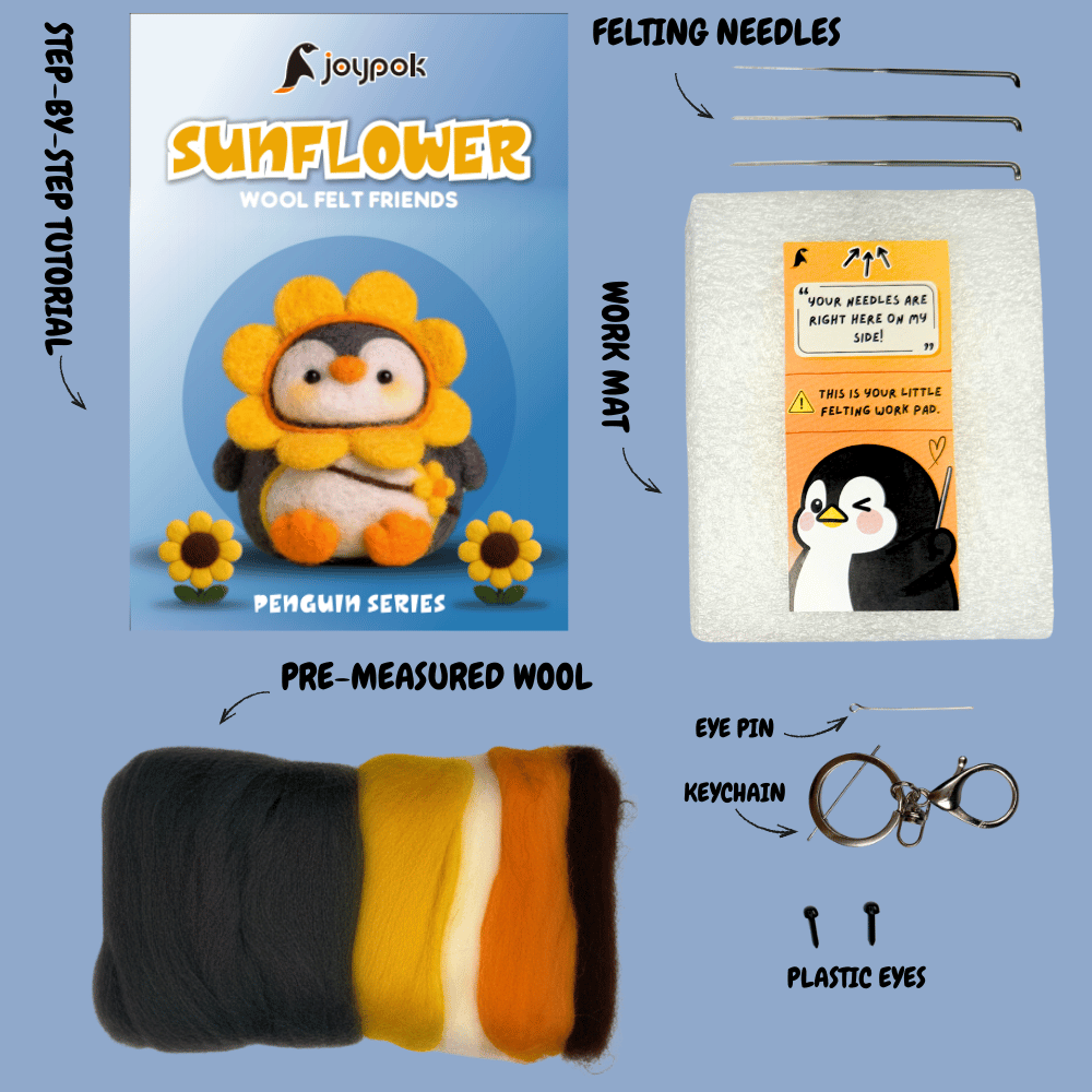 What’s included in the Sunflower needle felting kit