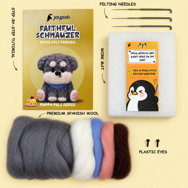 What’s included in the Faithful Schnauzer Needle Felting Kit.