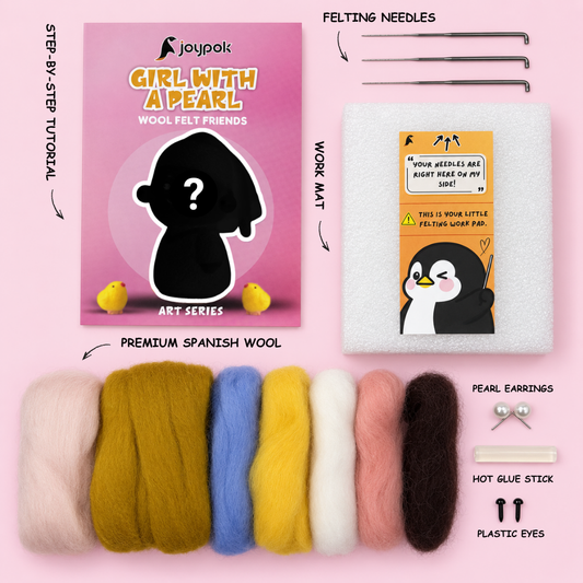 What’s included in the Girl with a Pearl Needle Felting Kit.