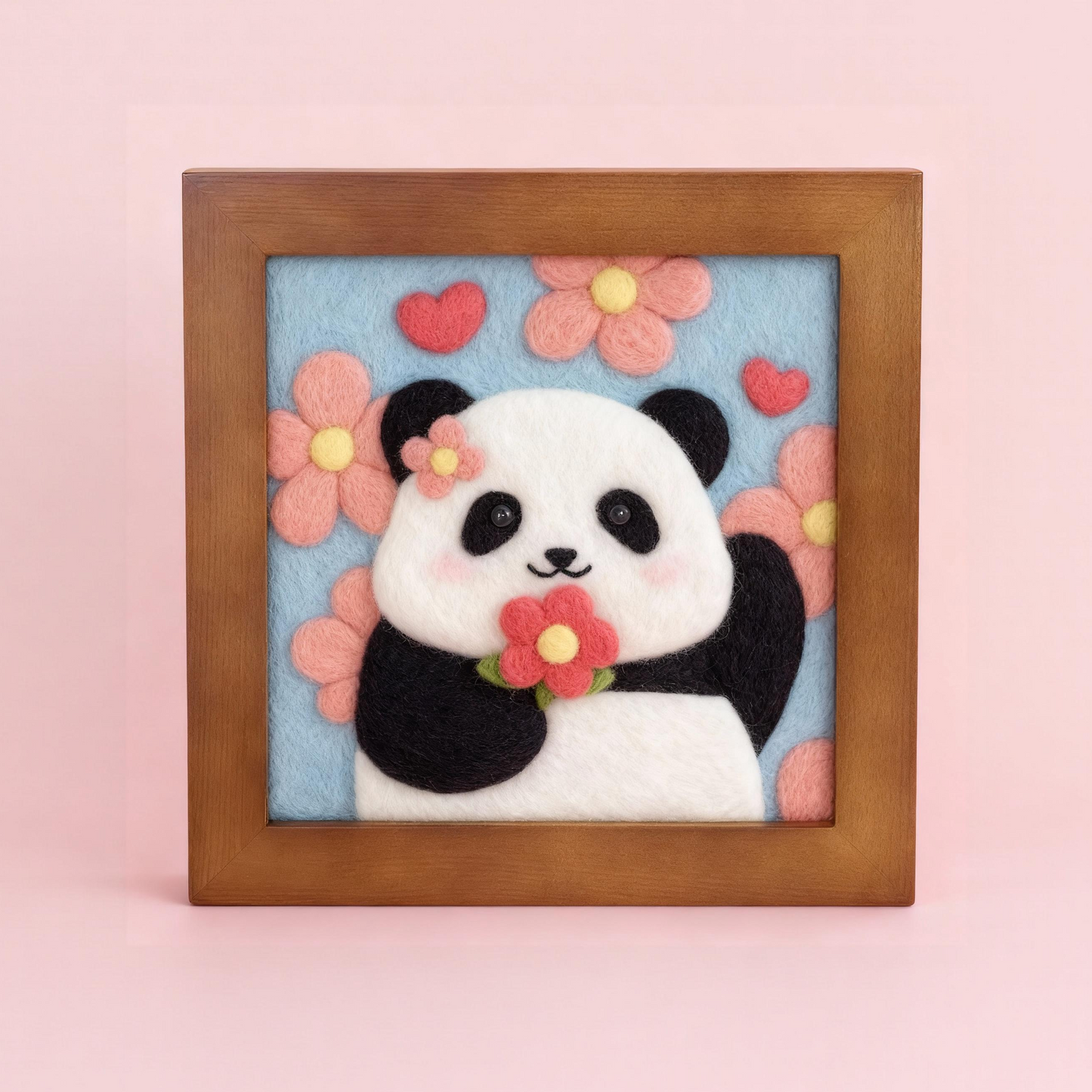 Blossom Panda DIY felting kit by Joypok.