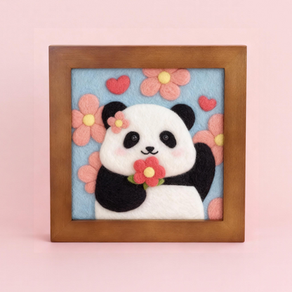 Blossom Panda DIY felting kit by Joypok.