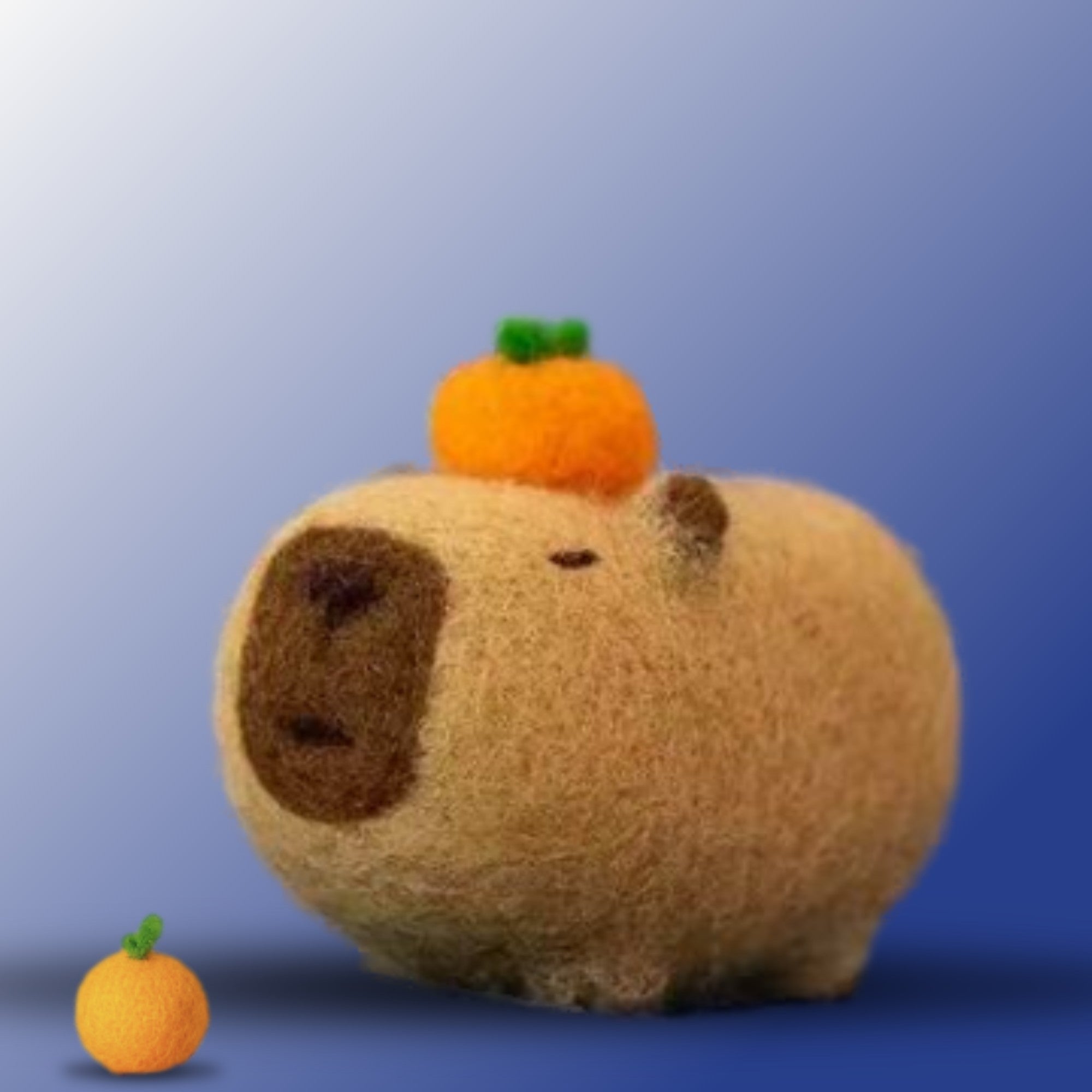 Citrus Capybara DIY felting kit by Joypok.