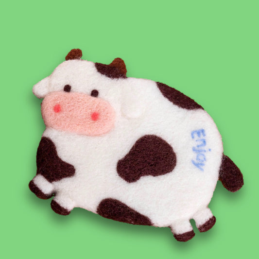 Enjoy Cow DIY felting kit by Joypok.